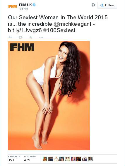 Michelle Keegan is worlds sexiest woman michelle-keegan-tweet