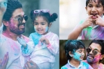 sneha reddy allu arjun, allu arjun biography, in pics allu arjun s adorable moments with family for holi is too cute to miss, Celebrating holi