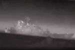 Russian Landing Ship breaking, Cesar Kunikov, ukraine drone damages russian landing ship, Pok