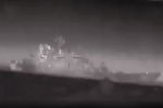 Russian Landing Ship, Cesar Kunikov breaking, ukraine drone damages russian landing ship, Caesar