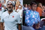 Roger Federer Vs Rafael Nadal Semi-Final, indian boy in Wimbledon 2019 Clash of Tennis, roger federer vs rafael nadal semi final indian origin boy seen engrossed in his book during wimbledon 2019 clash of tennis, Rafael nadal