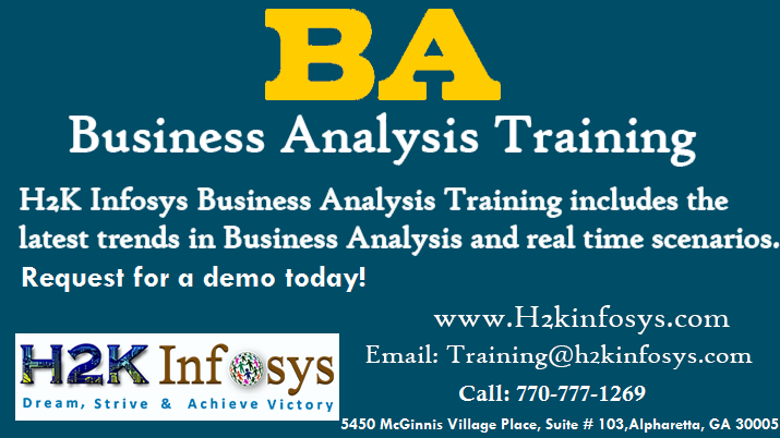 Business Analyst Online Training in USA by H2k