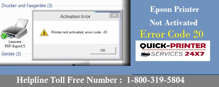 Epson Printer Not Activated Error Code 20