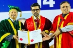 Ram Charan Doctorate felicitated, Ram Charan Doctorate news, ram charan felicitated with doctorate in chennai, Bollywood